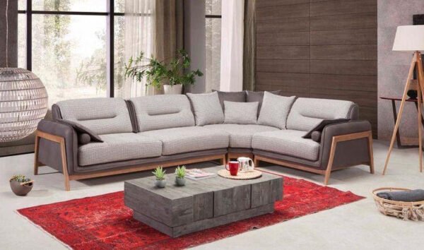 brown-grey sofa set