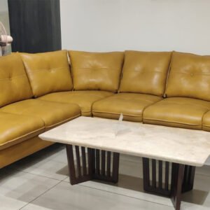 yellow L shape sofa