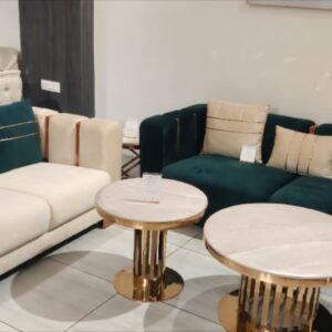 Stylish green and cream sofa set