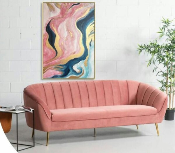 3 seater pink sofa