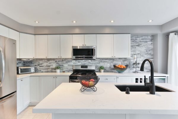 white modular kitchen